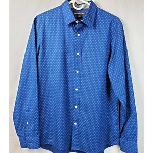 Michael Kors Mens Shirt Blue on Blue Long Sleeve Medium